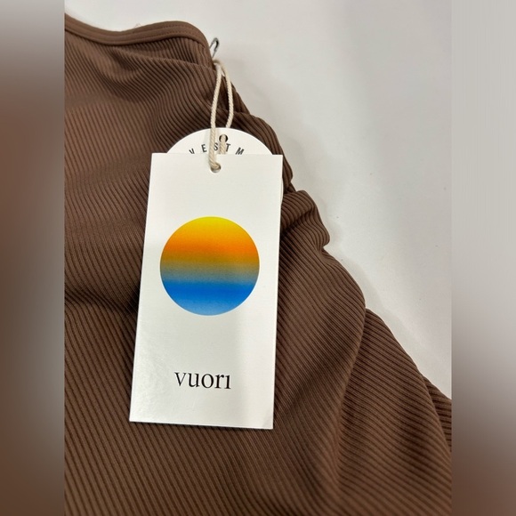 Vuori Women's XL Rib Ruched Tank Clove Brown NWT 4-Way Stretch Rib Knit - Picture 4 of 7